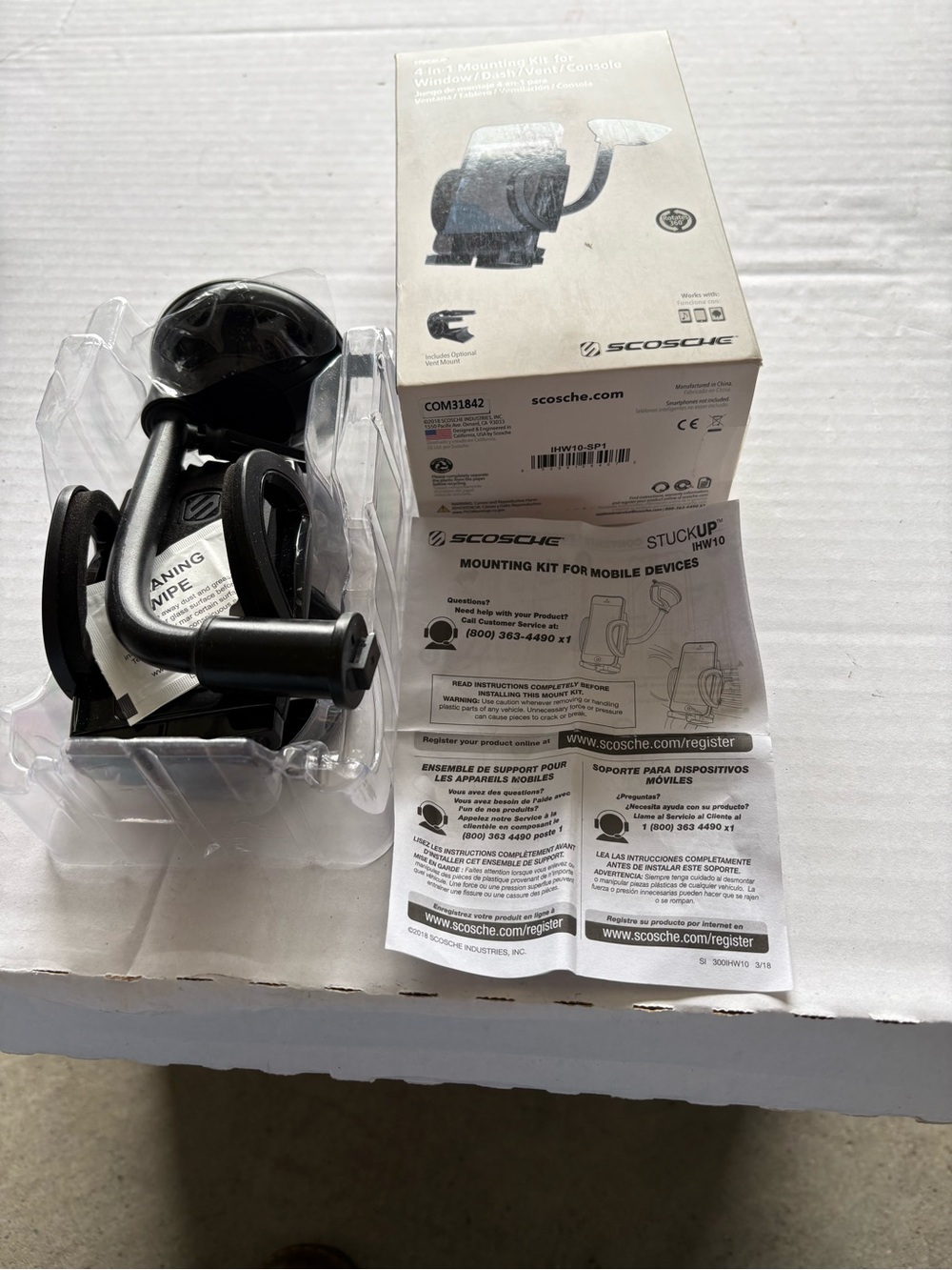 Scoche 4-In-1 Mounting Kit For Window /Dash/Vent/Console